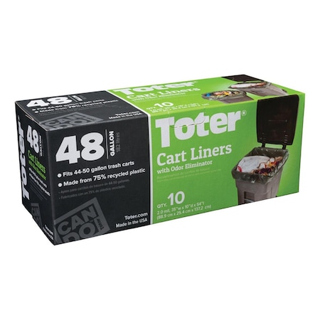 Tinkertools 48 gal Quick Tie Cart Liner - Black TI3298116